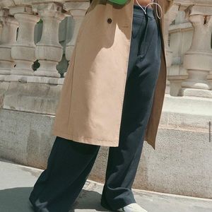 NWT Abercrombie Tailored Wide Leg Pant in Charcoal | Size: Large, Length: Long